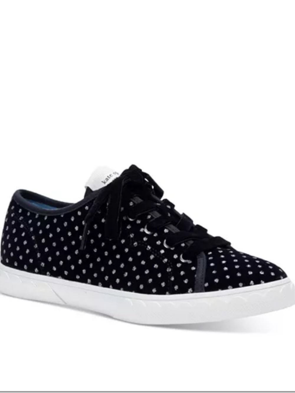 kate spade Black Velvet Polka Dot Sneakers with White Laces